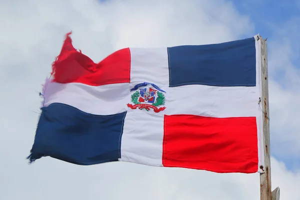 Bandeira República Dominicana — Fotografia de Stock