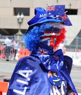 Melbourne, Avustralya - 26 Ocak 2019: Kimliği belirsiz Avustralya Avustralya günü üzerinde Kings etki alanı Gardens Melbourne kutluyor