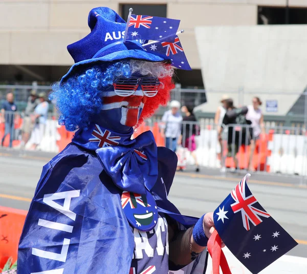 Melbourne Australien Januari 2019 Oidentifierad Man Firar Australien Australien Dag — Stockfoto