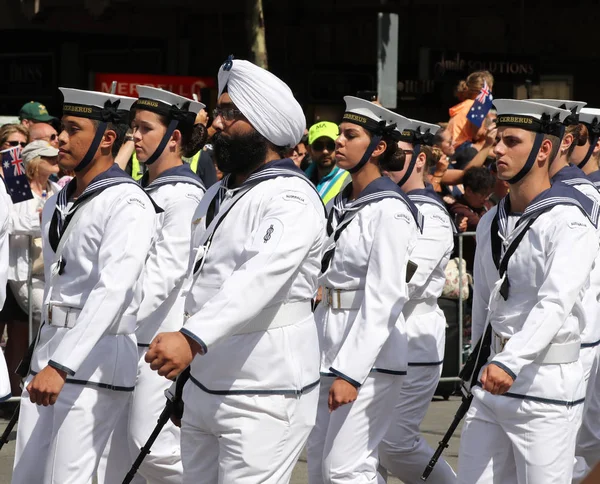 Melbourne Australia Enero 2019 Royal Australian Navy Marchando Durante Desfile — Foto de Stock