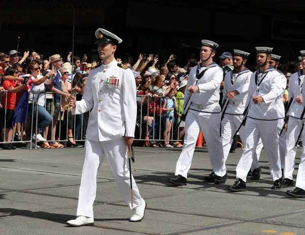 Melbourne Australia Enero 2019 Royal Australian Navy Marchando Durante Desfile — Foto de Stock