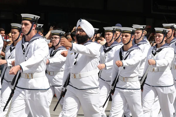 Melbourne Australia Enero 2019 Royal Australian Navy Marchando Durante Desfile — Foto de Stock