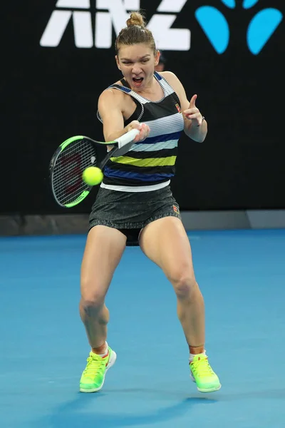 Μελβούρνη Αυστραλία Ιανουαρίου 2019 Grand Slam Πρωταθλητής Simona Halep Της — Φωτογραφία Αρχείου