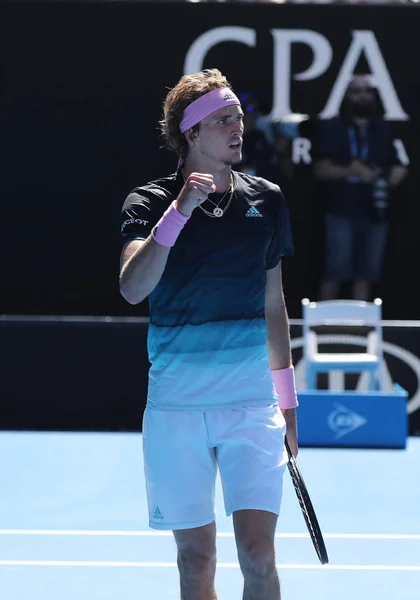 Melbourne Australia Enero 2019 Tenista Profesional Alexander Zverev Alemania Acción — Foto de Stock