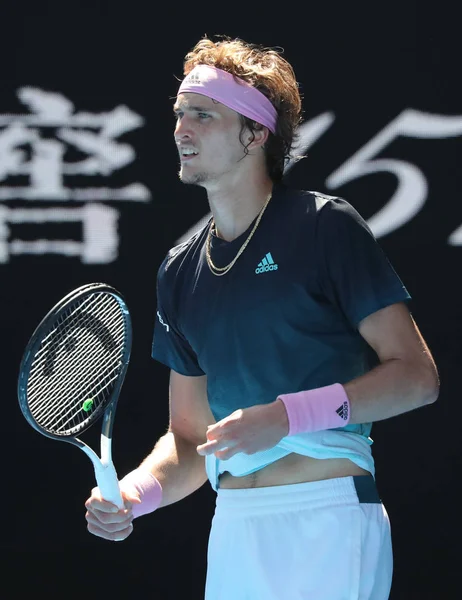 Melbourne Austrálie Ledna 2019 Profesionální Tenista Alexander Zverev Německa Akci — Stock fotografie