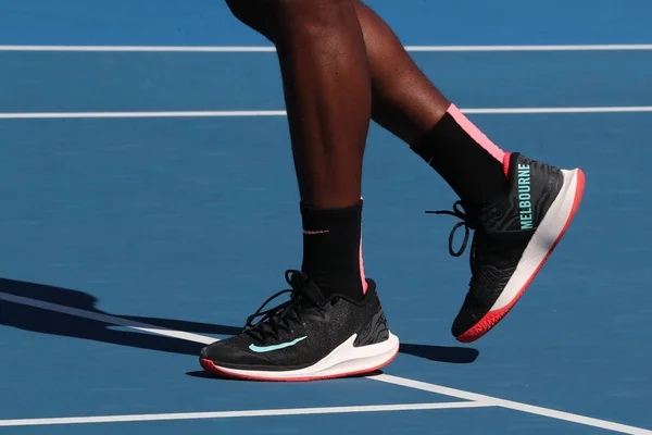 Melbourne Australia Stycznia 2019 Tenisista Frances Tiafoe Stanach Zjednoczonych Nosi — Zdjęcie stockowe