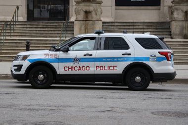Chicago, Illinois-Mart 12, 2019: Chicago polis departmanı araba Chicago şehir