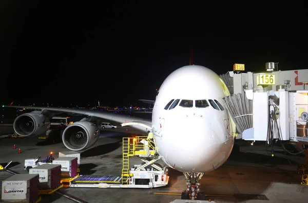 Los Angeles Californie Janvier 2019 Avion Airbus A380 Qantas Airways — Photo