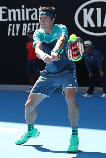 Melbourne Austrália Janeiro 2019 Jogador Profissional Tênis Milos Raonic Canadá — Fotografia de Stock