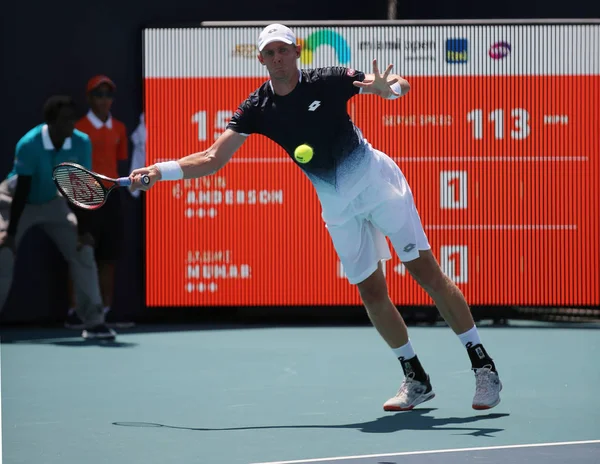 Miami Gardens Florida Maart 2019 Professionele Tennisspeelster Kevin Anderson Van — Stockfoto