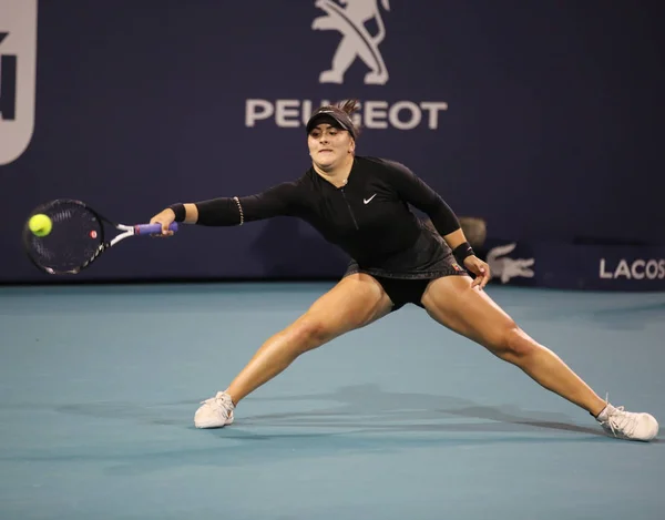 Miami Gardens Florida Března 2019 Profesionální Tenista Bianca Andreescu Kanady — Stock fotografie