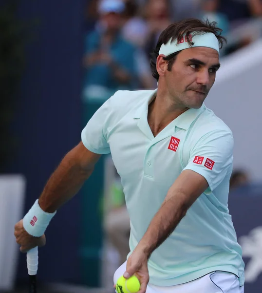 Miami Gardens Florida Marzo 2019 Campione Del Grande Slam Roger — Foto Stock