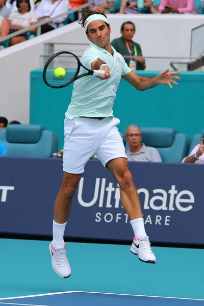 Miami Gardens Florida Maart 2019 Grand Slam Champion Roger Federer — Stockfoto