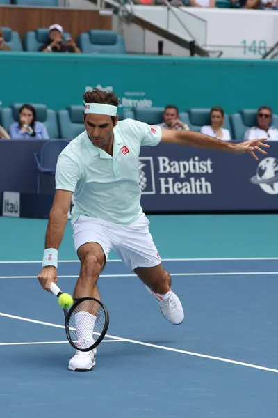 Miami Gardens Florida Maart 2019 Grand Slam Champion Roger Federer — Stockfoto