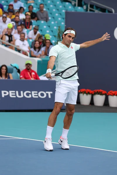 Miami Gardens Florida März 2019 Grand Slam Champion Roger Federer — Stockfoto