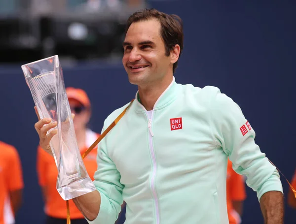 Miami Gardens Florida Maart 2019 Grand Slam Kampioen Roger Federer — Stockfoto