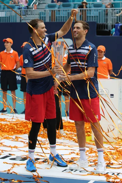 Miami Gardens Florida Março 2019 2019 Miami Open Duplica Campeões — Fotografia de Stock