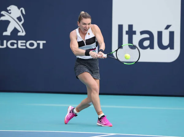 Miami Gardens Florida Marzo 2019 Campeona Del Grand Slam Simona — Foto de Stock