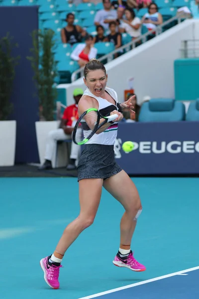 Miami Gardens Florida Março 2019 Campeã Grand Slam Simona Halep — Fotografia de Stock