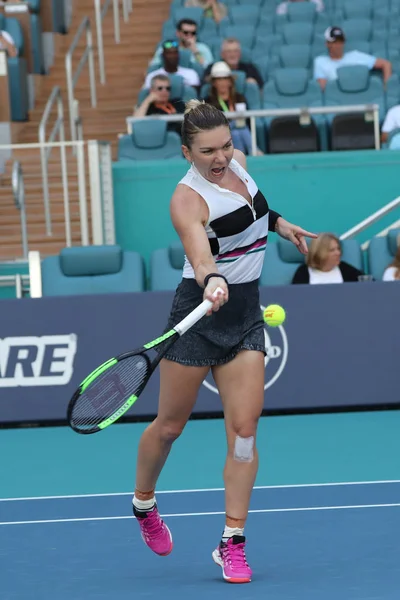 Miami Gardens Florida Março 2019 Campeã Grand Slam Simona Halep — Fotografia de Stock