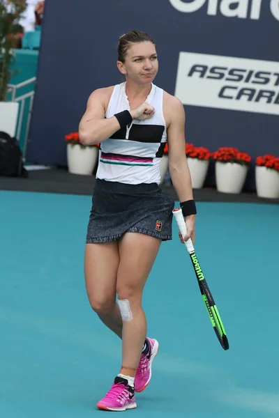 Miami Gardens Florida Mart 2019 Romanya Grand Slam Şampiyonu Simona — Stok fotoğraf