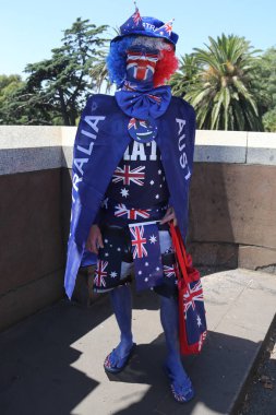 Melbourne, Avustralya - 26 Ocak 2019: Kimliği belirsiz Avustralya Avustralya günü üzerinde Kings etki alanı Gardens Melbourne kutluyor