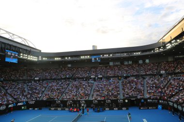 Melbourne, Avustralya-Ocak 26, 2019: çubuk Laver Arena içinde 2019 Avustralya Açık maç Avustralya tenis merkezinde Melbourne Park. 1988 yılından bu yana Avustralya açık için ana mekandır
