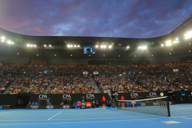 Melbourne, Avustralya-Ocak 26, 2019: çubuk Laver Arena içinde 2019 Avustralya Açık maç Avustralya tenis merkezinde Melbourne Park. 1988 yılından bu yana Avustralya açık için ana mekandır