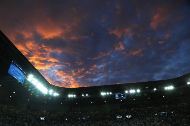 Melbourne, Avustralya-Ocak 26, 2019: çubuk Laver Arena içinde 2019 Avustralya Açık maç Avustralya tenis merkezinde Melbourne Park. 1988 yılından bu yana Avustralya açık için ana mekandır