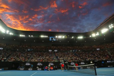 Melbourne, Avustralya-Ocak 26, 2019: çubuk Laver Arena içinde 2019 Avustralya Açık maç Avustralya tenis merkezinde Melbourne Park. 1988 yılından bu yana Avustralya açık için ana mekandır