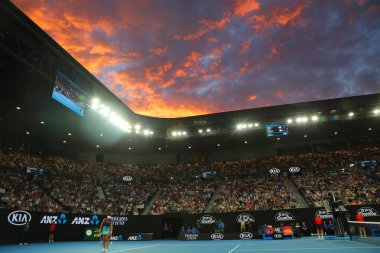 Melbourne, Avustralya-Ocak 26, 2019: çubuk Laver Arena içinde 2019 Avustralya Açık maç Avustralya tenis merkezinde Melbourne Park. 1988 yılından bu yana Avustralya açık için ana mekandır