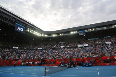 Melbourne, Avustralya-Ocak 26, 2019: çubuk Laver Arena içinde 2019 Avustralya Açık maç Avustralya tenis merkezinde Melbourne Park. 1988 yılından bu yana Avustralya açık için ana mekandır