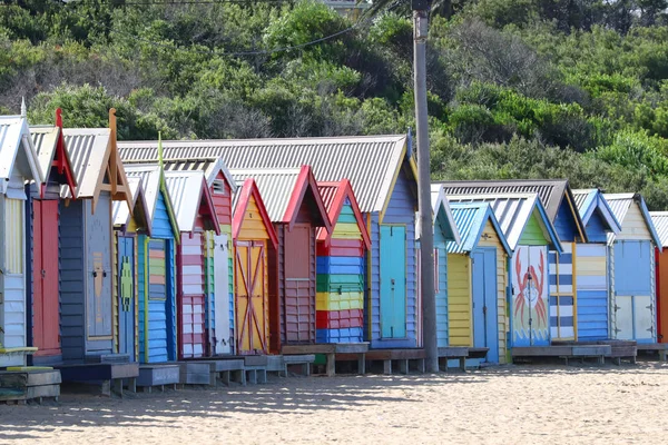 Colorful Bathing Boxes Brighton Beach Melbourne Australia — Stock Photo, Image