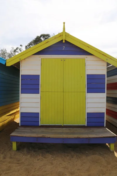 Caixas Banho Coloridas Brighton Beach Melbourne Austrália — Fotografia de Stock