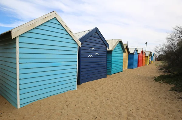 Barevné Koupací Skříňky Brighton Beach Melbourne Austrálie — Stock fotografie