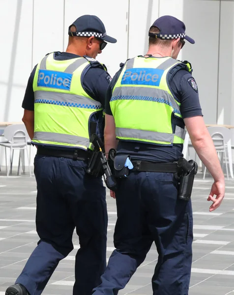 Melbourne, Avustralya-27 Ocak 2019: Victoria polis Constable Melbourne Olimpiyat Parkı 'nda güvenlik sağlayan 2019 Avustralya Açık sırasında