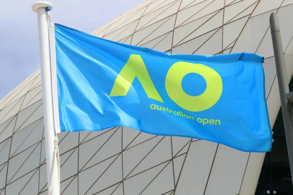 Melbourne Australia Stycznia 2019 Australian Open Flaga Podczas Australian Open — Zdjęcie stockowe