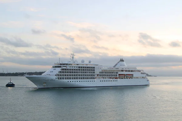 Auckland Neuseeland Januar 2019 Silversea Silver Whisper Cruise Ship Hafen — Stockfoto