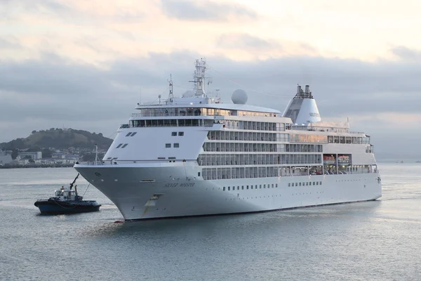 Auckland Nova Zelândia Janeiro 2019 Silversea Silver Whisper Cruise Ship — Fotografia de Stock