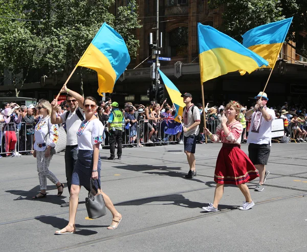 Melbourne Australien Januari 2019 Föreningen För Ukrainare Victoria Medlemmar Deltar — Stockfoto