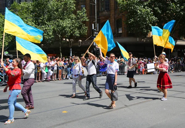 Melbourne Australien Januari 2019 Föreningen För Ukrainare Victoria Medlemmar Deltar — Stockfoto