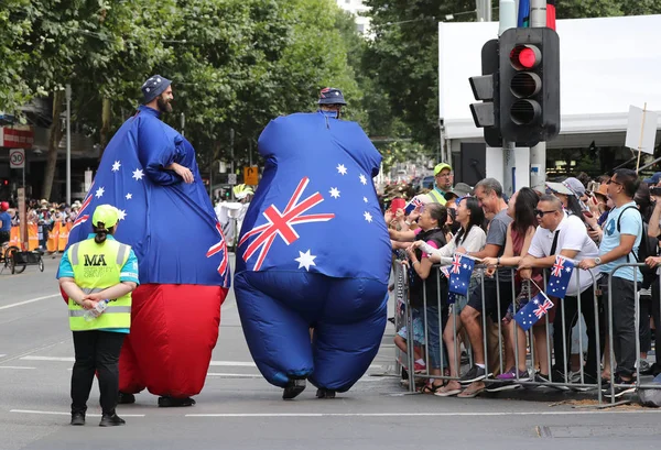 Melbourne Australia Enero 2019 Participantes Marchando Durante Desfile Del Día — Foto de Stock