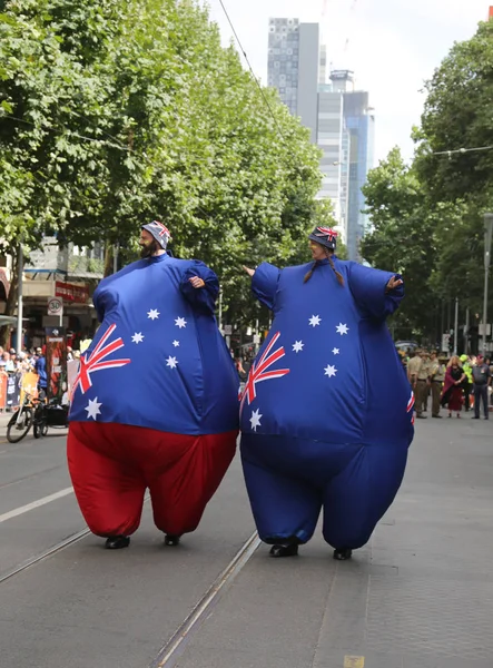 Melbourne Austrálie Ledna 2019 Účastníci Pochodovali Během 2019 Australského Dne — Stock fotografie