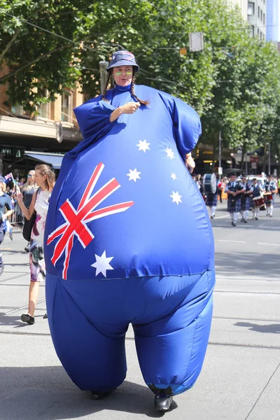 Melbourne Australia Enero 2019 Participantes Marchando Durante Desfile Del Día —  Fotos de Stock
