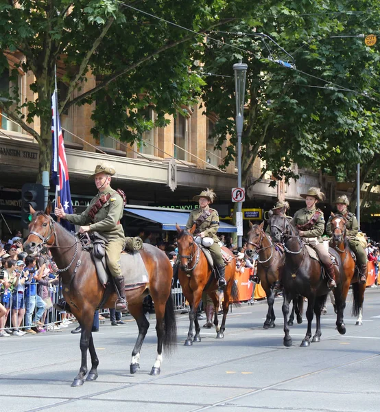 Melbourne Australia Enero 2019 Miembros Creswick Rsl Light Horse Troop — Foto de Stock