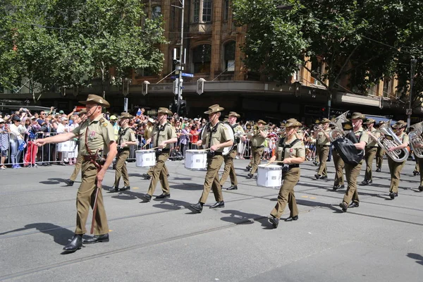 Melbourne Australia Enero 2019 Banda Militar Del Ejército Australiano Participa — Foto de Stock