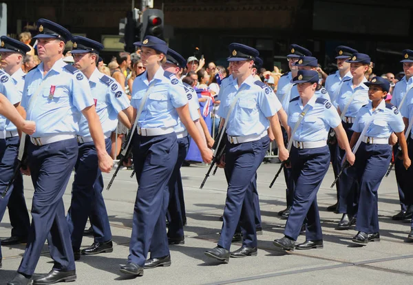 Melbourne Australia Enero 2019 Real Fuerza Aérea Australiana Marchando Durante — Foto de Stock