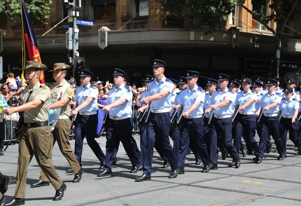 Melbourne Australia Enero 2019 Real Fuerza Aérea Australiana Marchando Durante — Foto de Stock