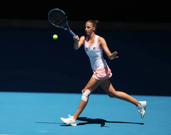 Melbourne Ausztrália Január 2019 Hivatásos Teniszező Karolina Pliskova Cseh Köztársaság — Stock Fotó