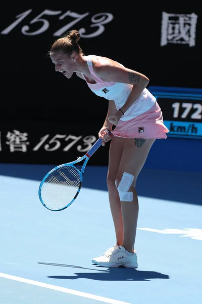 Melbourne Australien Januari 2019 Professionell Tennisspelare Karolina Pliskova Tjeckien Aktion — Stockfoto